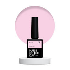 NAILSOFTHEDAY Cover base NEW 02 - półprzezroczysta różowa nude baza hybrydowa, 10 ml